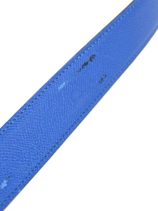 HERMES H Logo Constance Reversible Buckle Belt Leather #80 SHW Blue YW 82KC662 main image 10